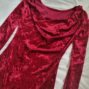 Velvety red dress